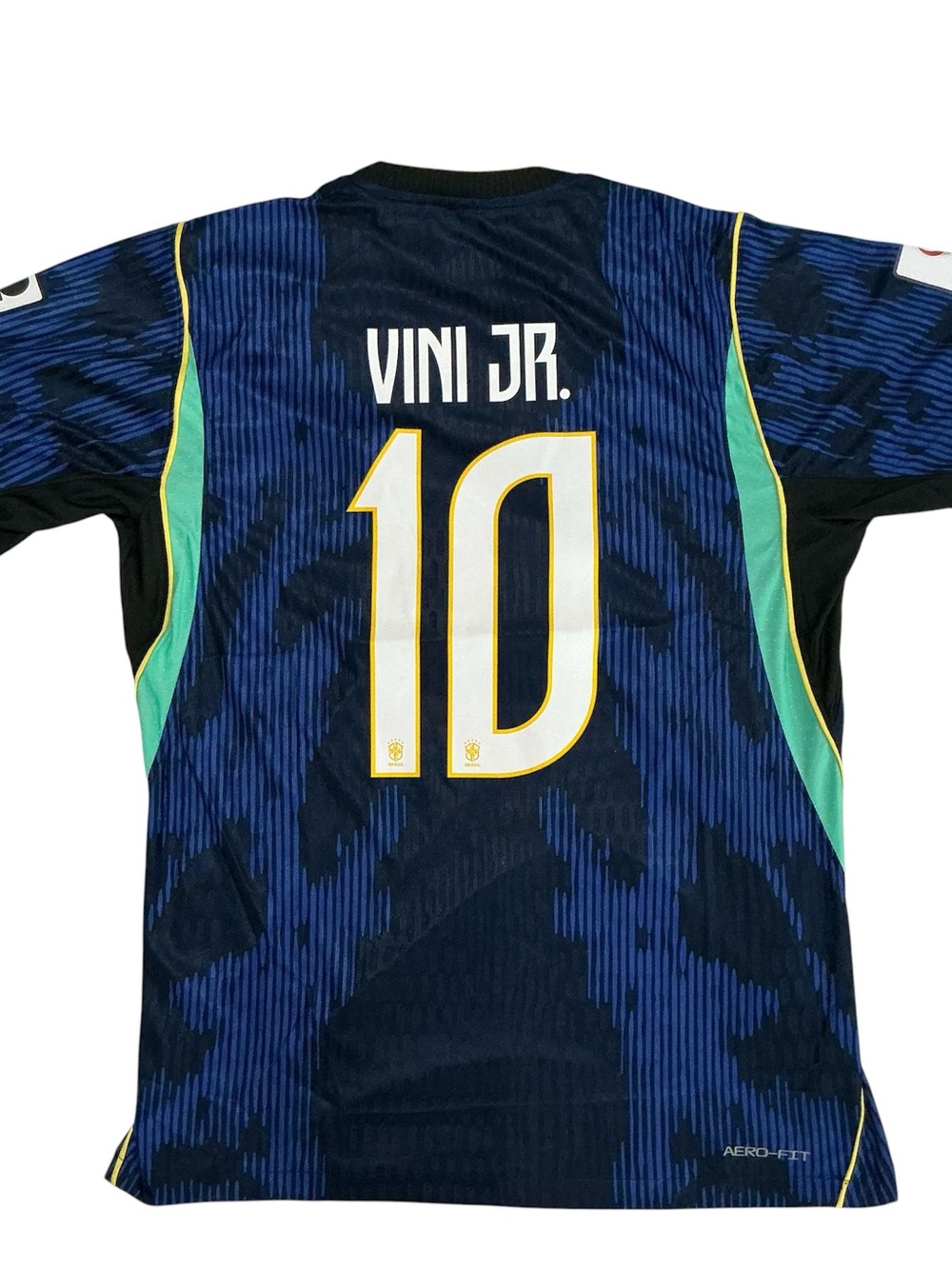 Jordan Brazil Vini Jr 10‎ Soccer Jersey Blue Aero-Fit 2026 World Cup Patch XL